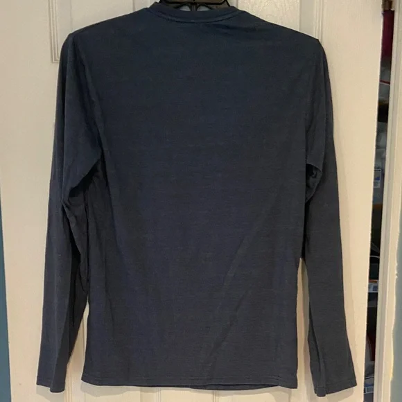 Adidas Blue Long Sleeve Tee with White Logo - Picture 3 of 9